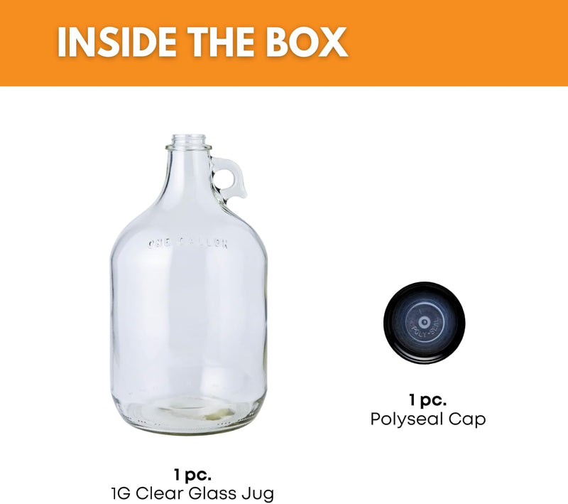 1-Gallon Glass Water Bottle with Polyseal Cap