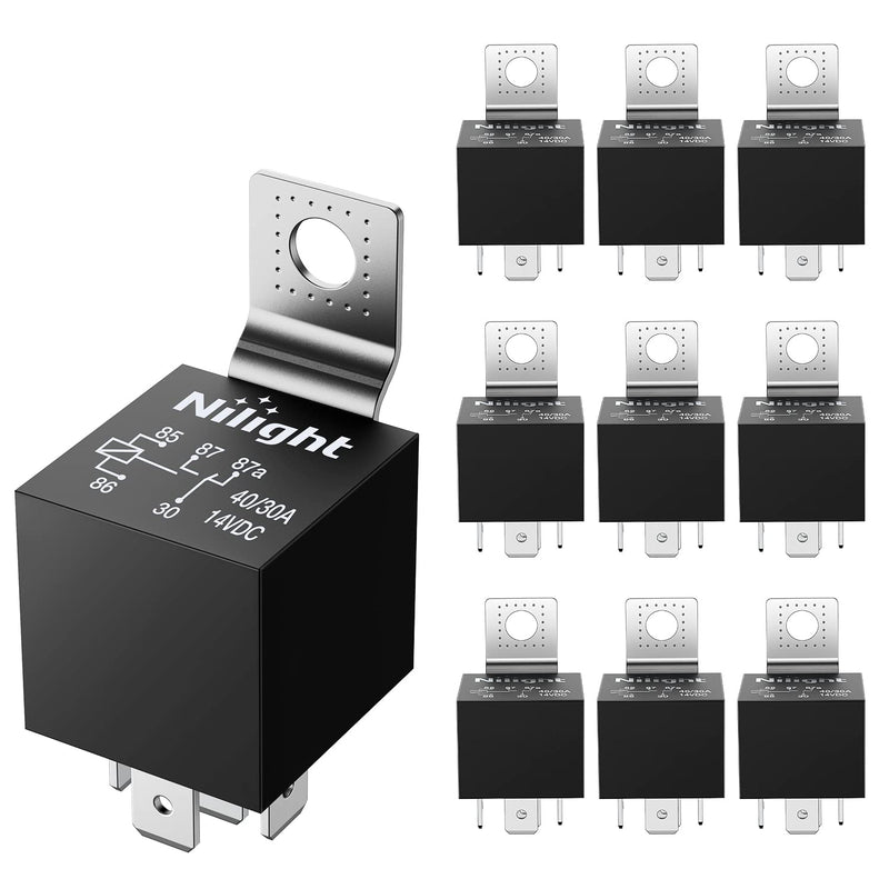 12V 30/40A 5-Pin SPDT Automotive Relays – 10 Pack
