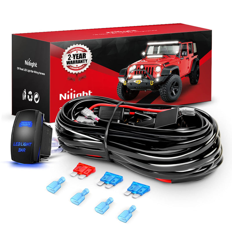 12V Dual-Lead LED Light Wiring Harness Kit with Rocker Switch