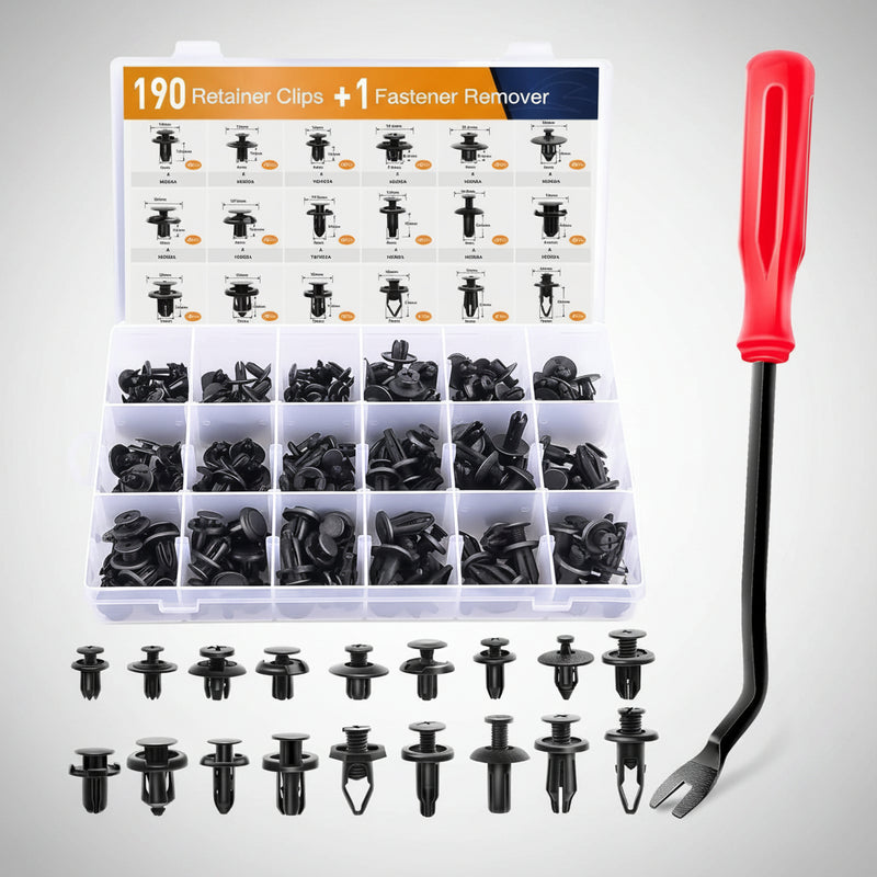 190-Piece Automotive Retainer Clip & Fastener Remover Kit