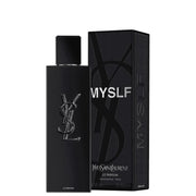 Yves Saint Laurent MYSLF Le Parfum 100ml 3.4 fl oz matte black bottle with YSL logo - orange blossom and vanilla fragrance for men
