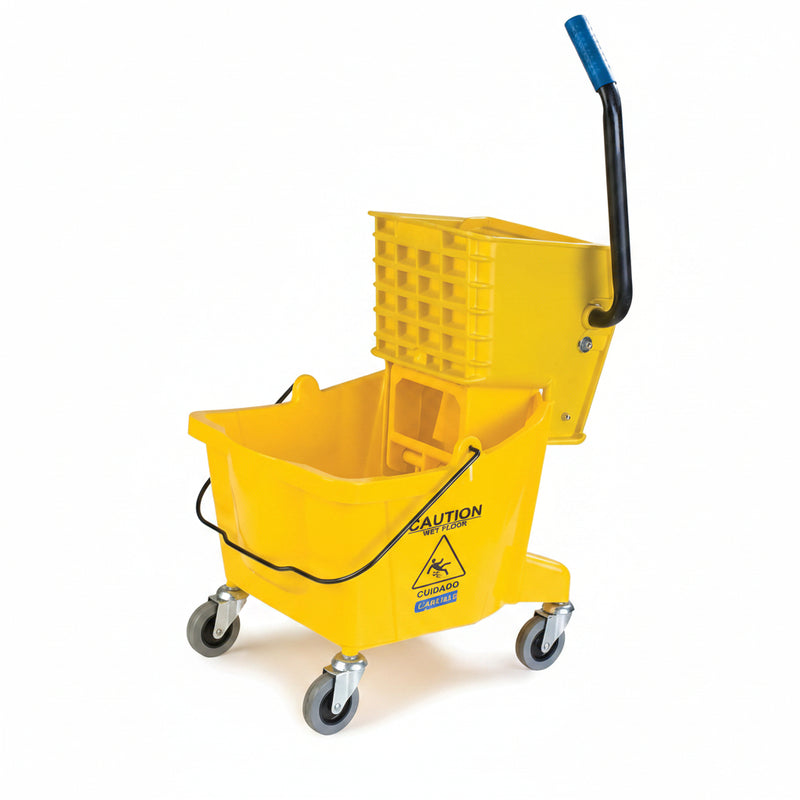 26 Qt Commercial Mop Bucket with Side Wringer, Yellow
