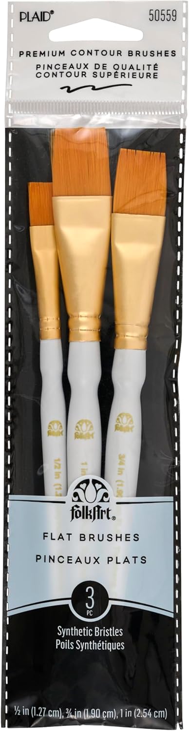 3-Piece Nylon Paint Brush Set