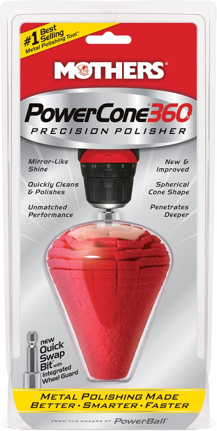 360° Spherical Metal Polishing Cone with Quick-Swap Bit