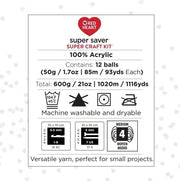 Assorted Yarn Craft Kit for Crochet, Knitting & Amigurumi