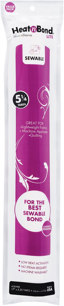 Lightweight Sewable Iron-On Fabric Adhesive – 17 in x 5.25 yd