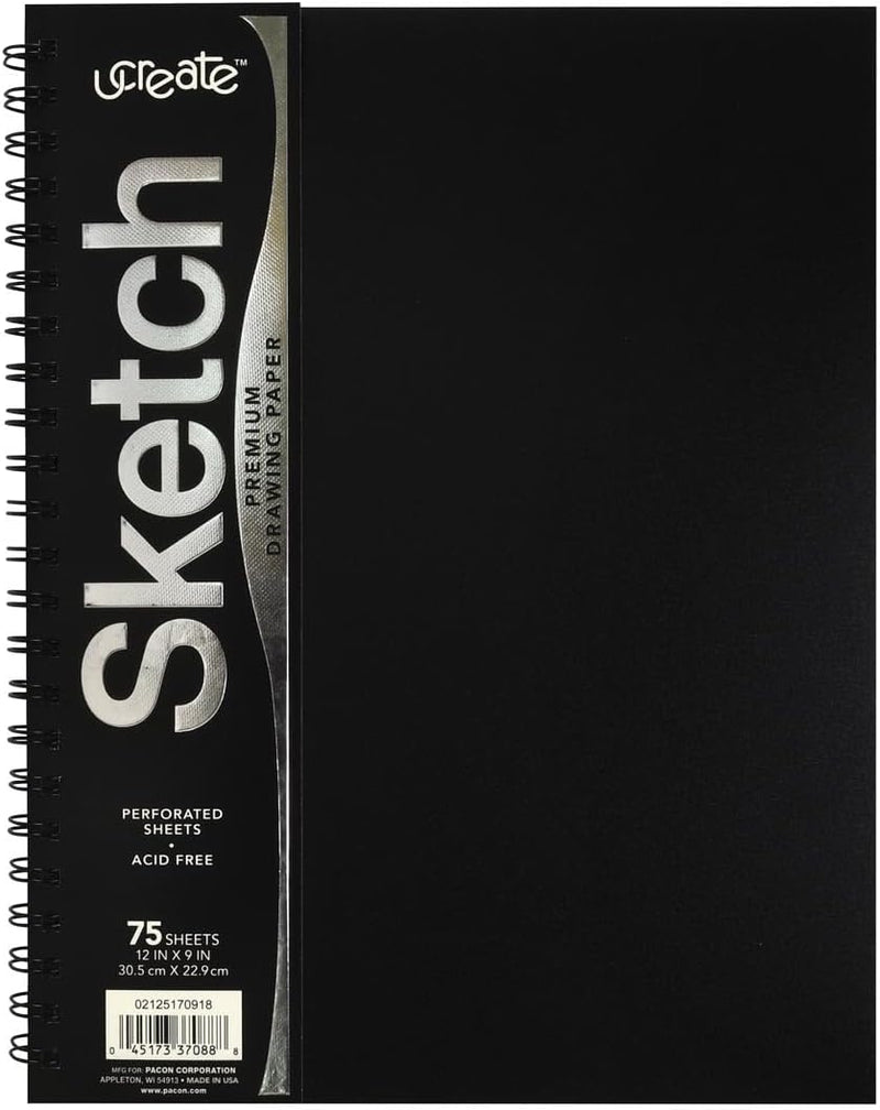 Heavyweight Poly-Cover Sketch Book – 9 x 12, 75 Sheets