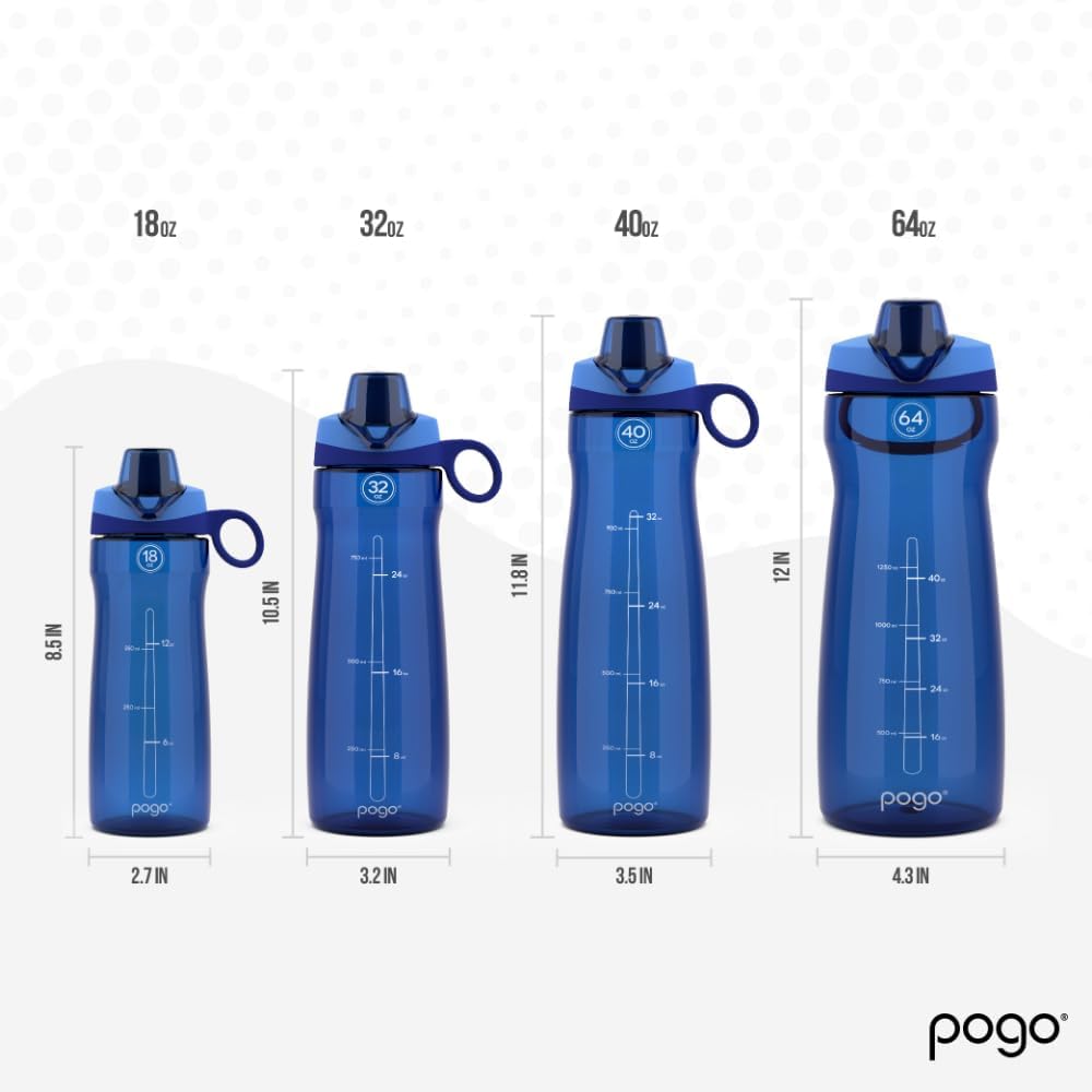 Pogo BPA-Free Tritan Plastic Water Bottle with Chug Lid – 32 oz