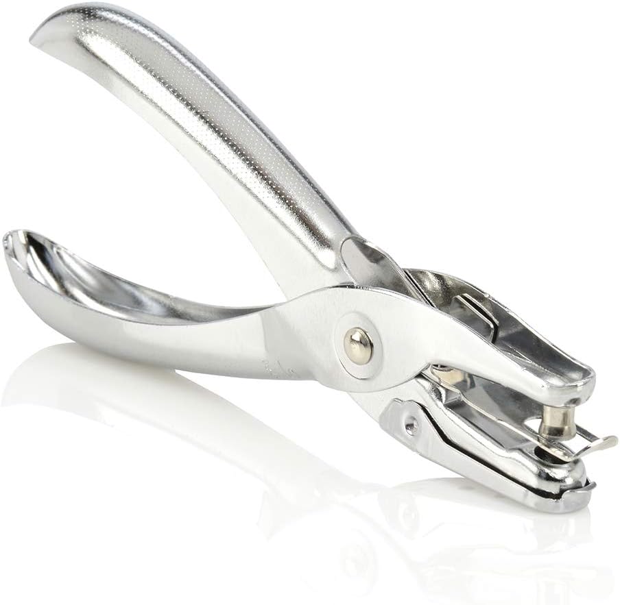 Chrome One-Hole Paper Punch – 5-Sheet Capacity