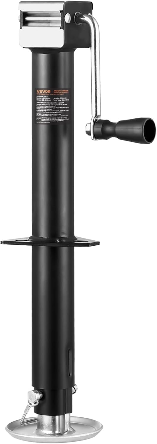 VEVOR 5,000 Lbs A-Frame Trailer Jack – 15" Travel with Drop Leg