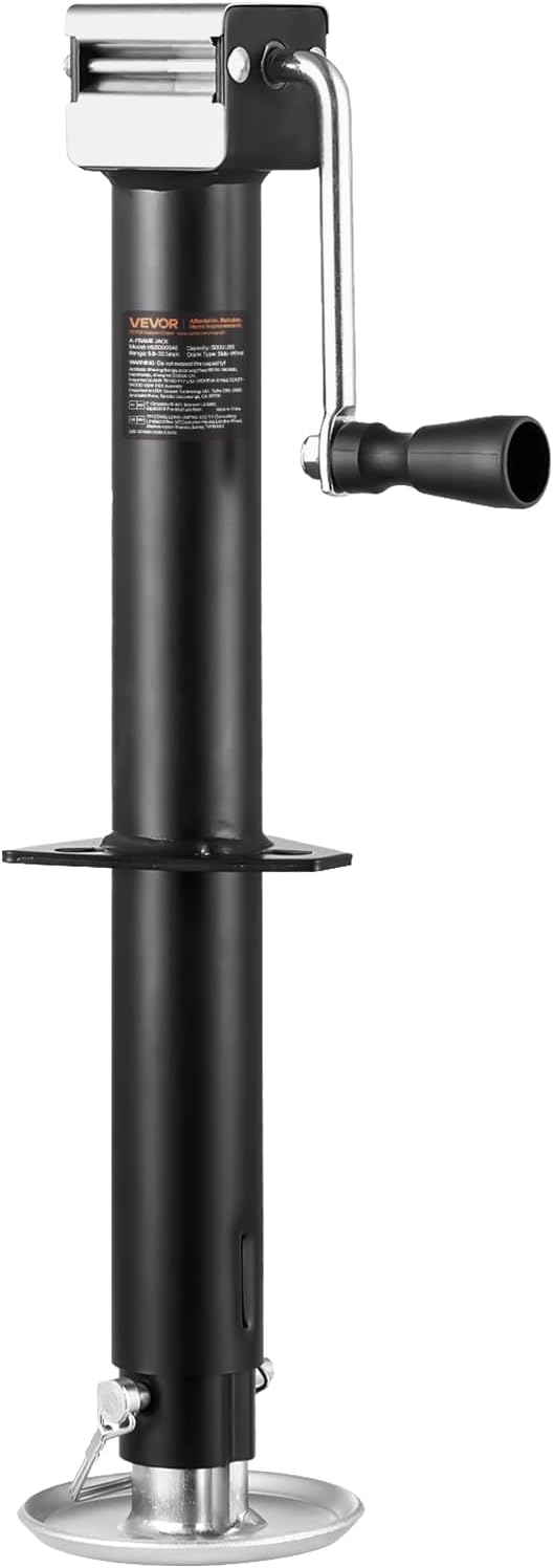 VEVOR 5,000 Lbs A-Frame Trailer Jack – 15" Travel with Drop Leg