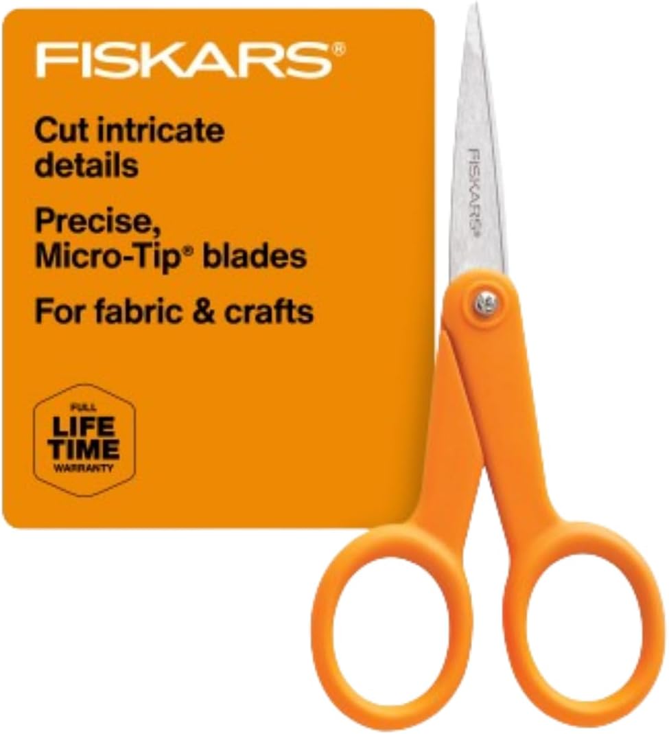 5-Inch Micro-Tip Fabric Scissors – Orange