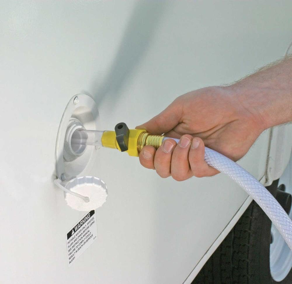 RV Fresh-Water Tank Filler with Shutoff Valve & 5/8-Inch Tube