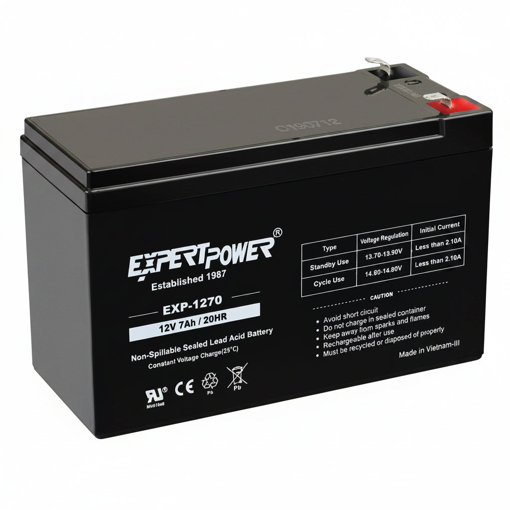 12V 7Ah Sealed Lead Acid Rechargeable Battery with F1 Terminals