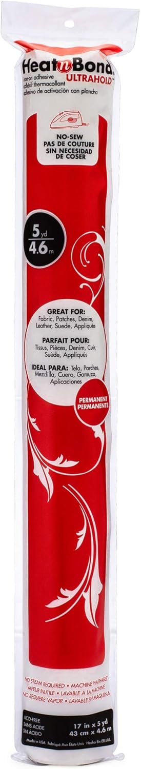 Ultra-Strong Iron-On Fabric Adhesive – 17 in x 5 yd