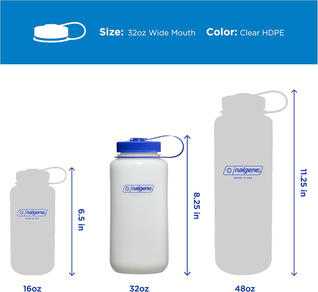 Wide Mouth 32 oz BPA-Free HDPE Water Bottle
