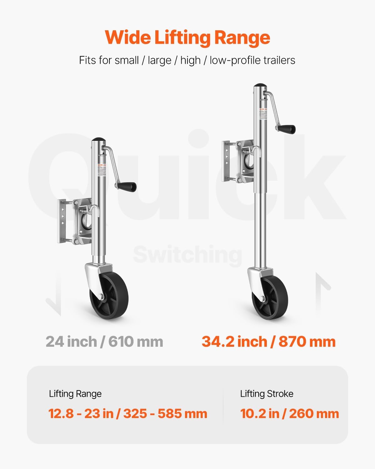 Heavy-Duty Swivel Trailer Jack with Wheel