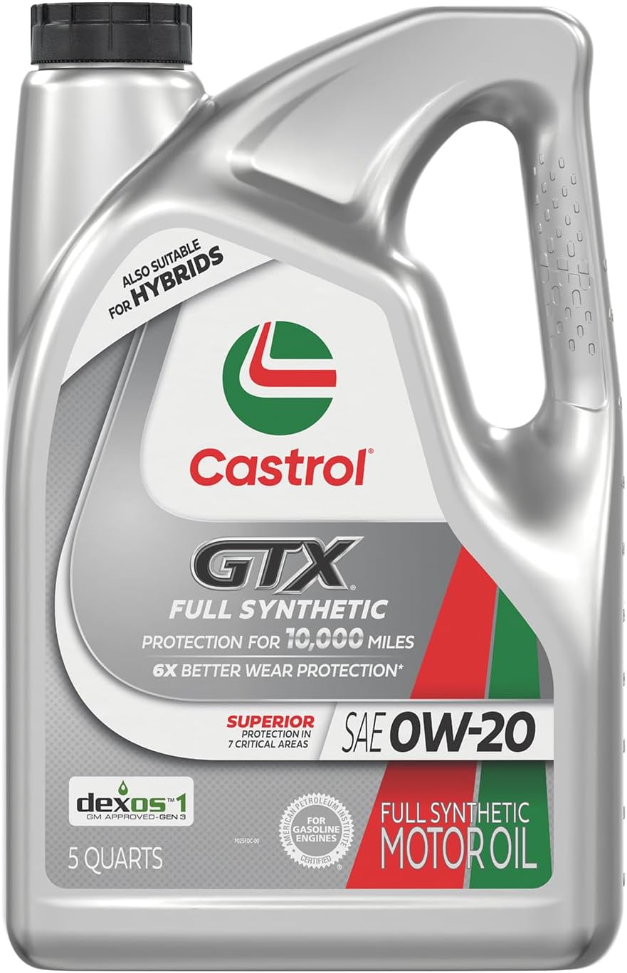 Castrol GTX Full Synthetic 0W-20 Motor Oil – 5 Quarts