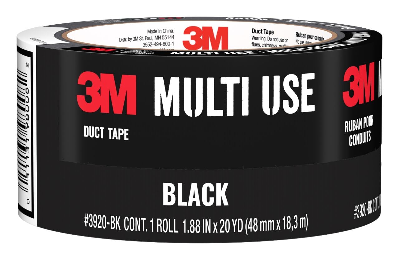 Black Multi-Use Duct Tape, 1.88" x 20 Yards