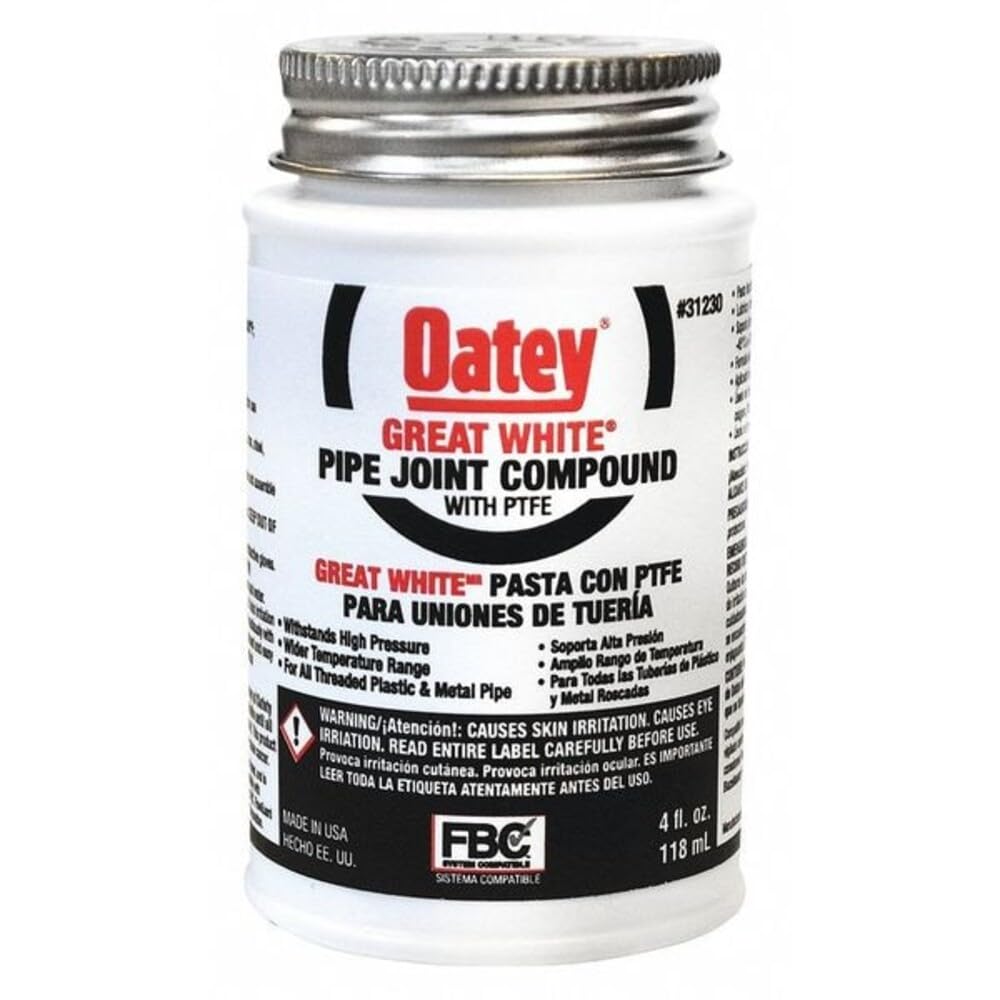 Great White Pipe Joint Compound with PTFE, 4 oz