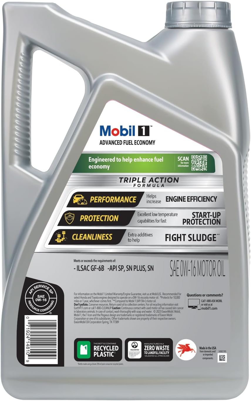 0W-16 Full Synthetic Motor Oil – 5 Quart
