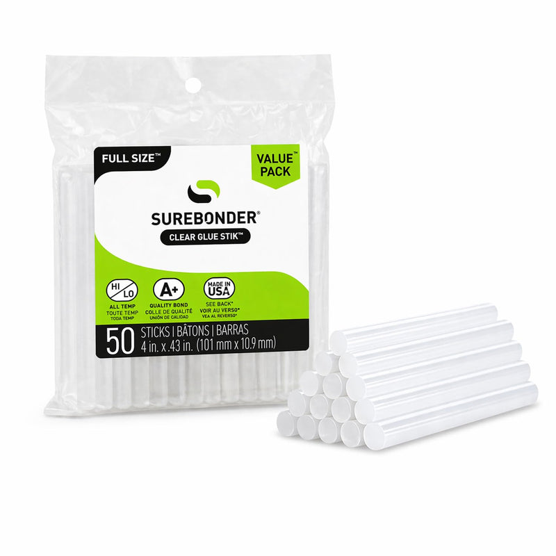 Full-Size Multi-Temperature Hot Glue Sticks – 50 Pack