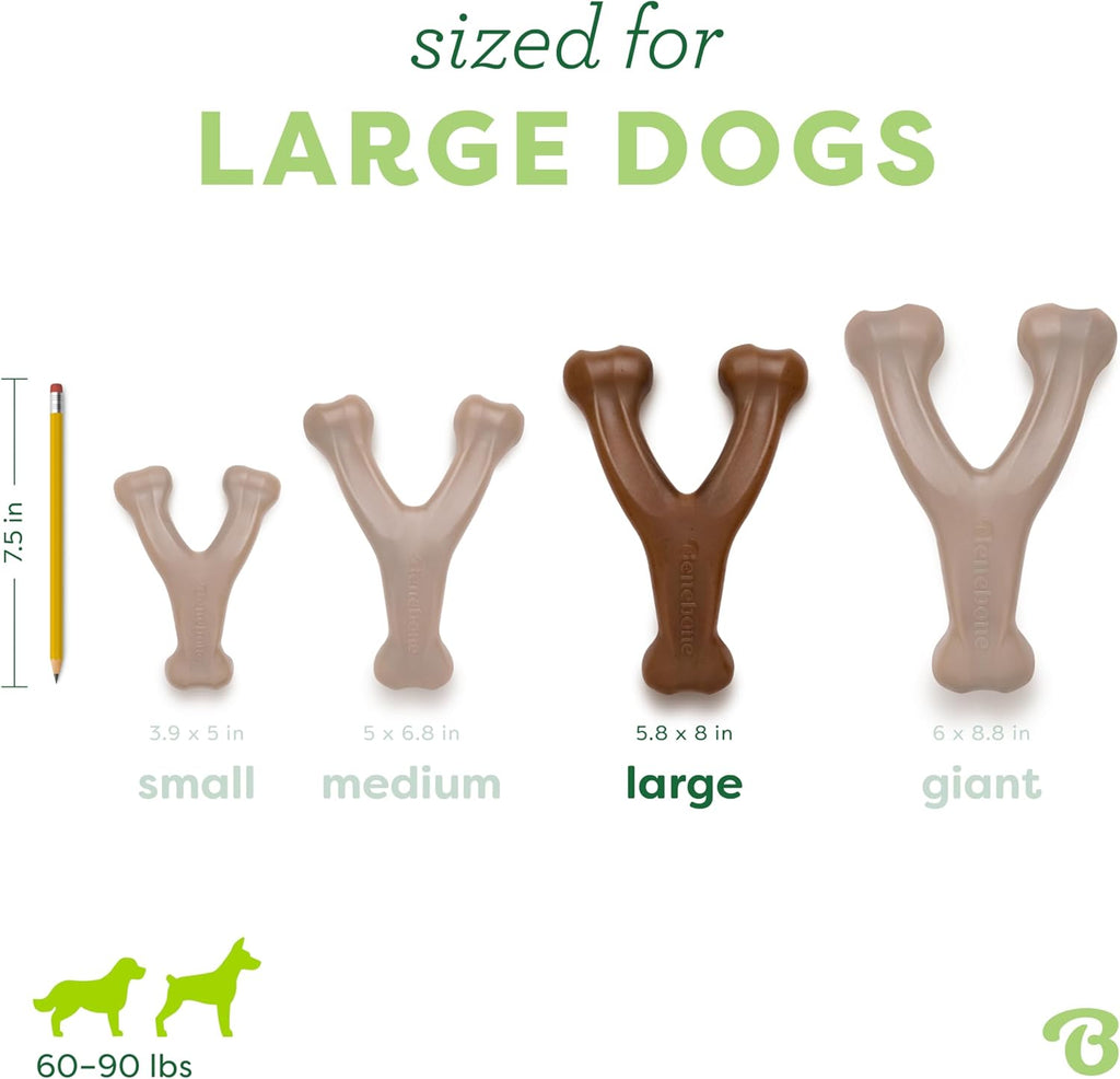 Peanut Butter Flavor Wishbone Dog Chew Toy – Large