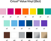 Permanent Adhesive Vinyl Rainbow Sampler – 12 x 12, 25 Sheets