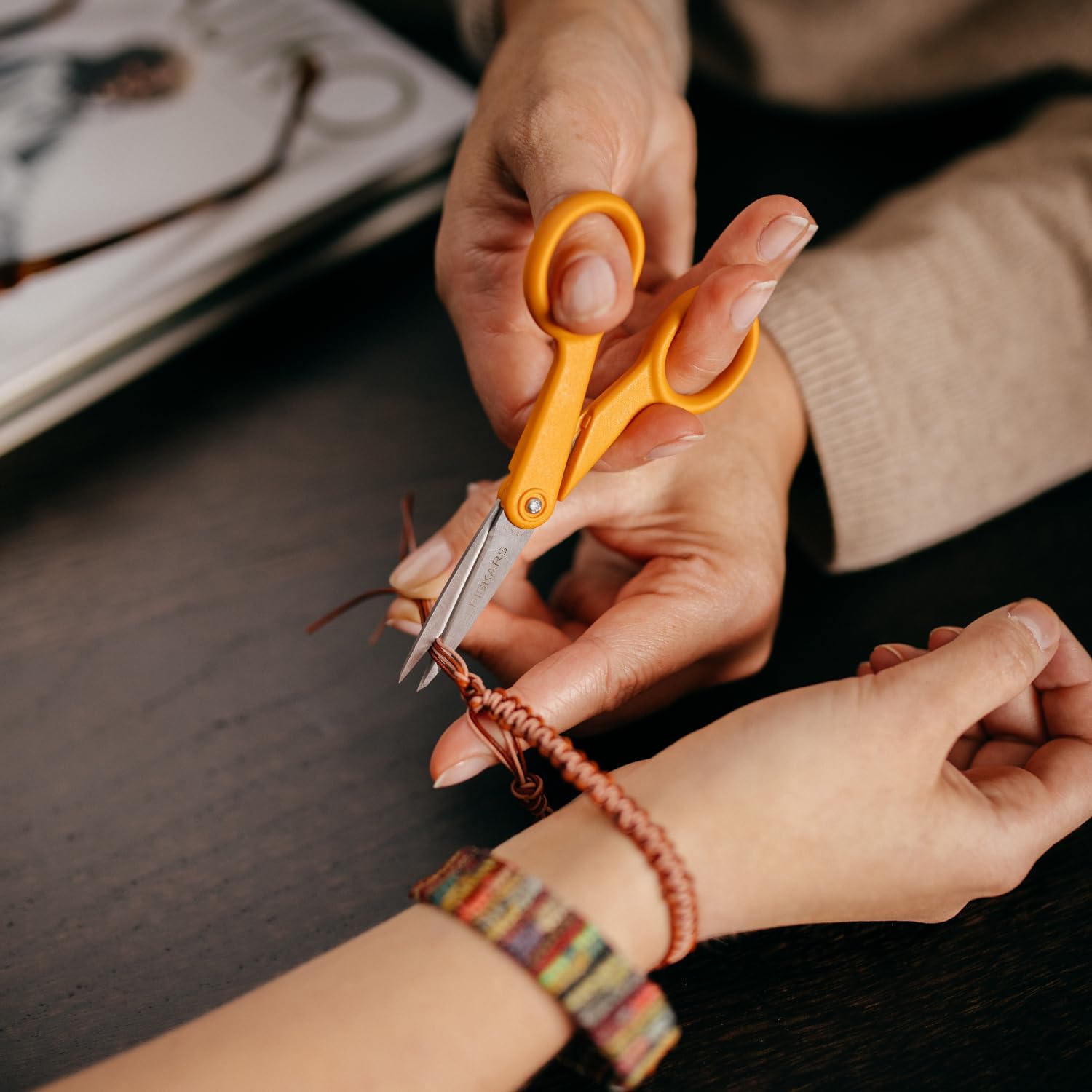 5-Inch Micro-Tip Fabric Scissors – Orange