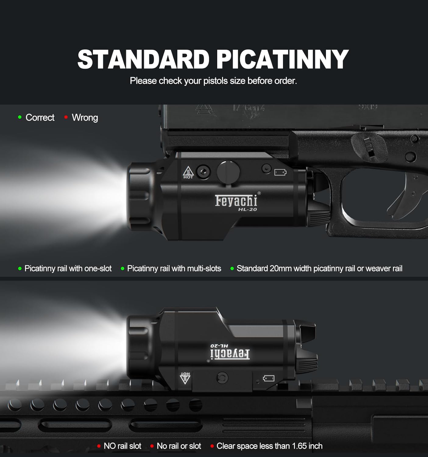 1500 Lumen Rail-Mounted Tactical Flashlight