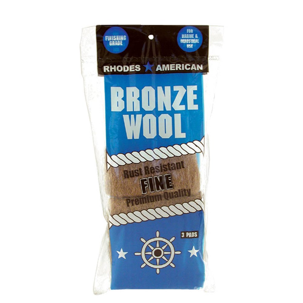 Fine Grade Bronze Wool Pads, 3 Pack