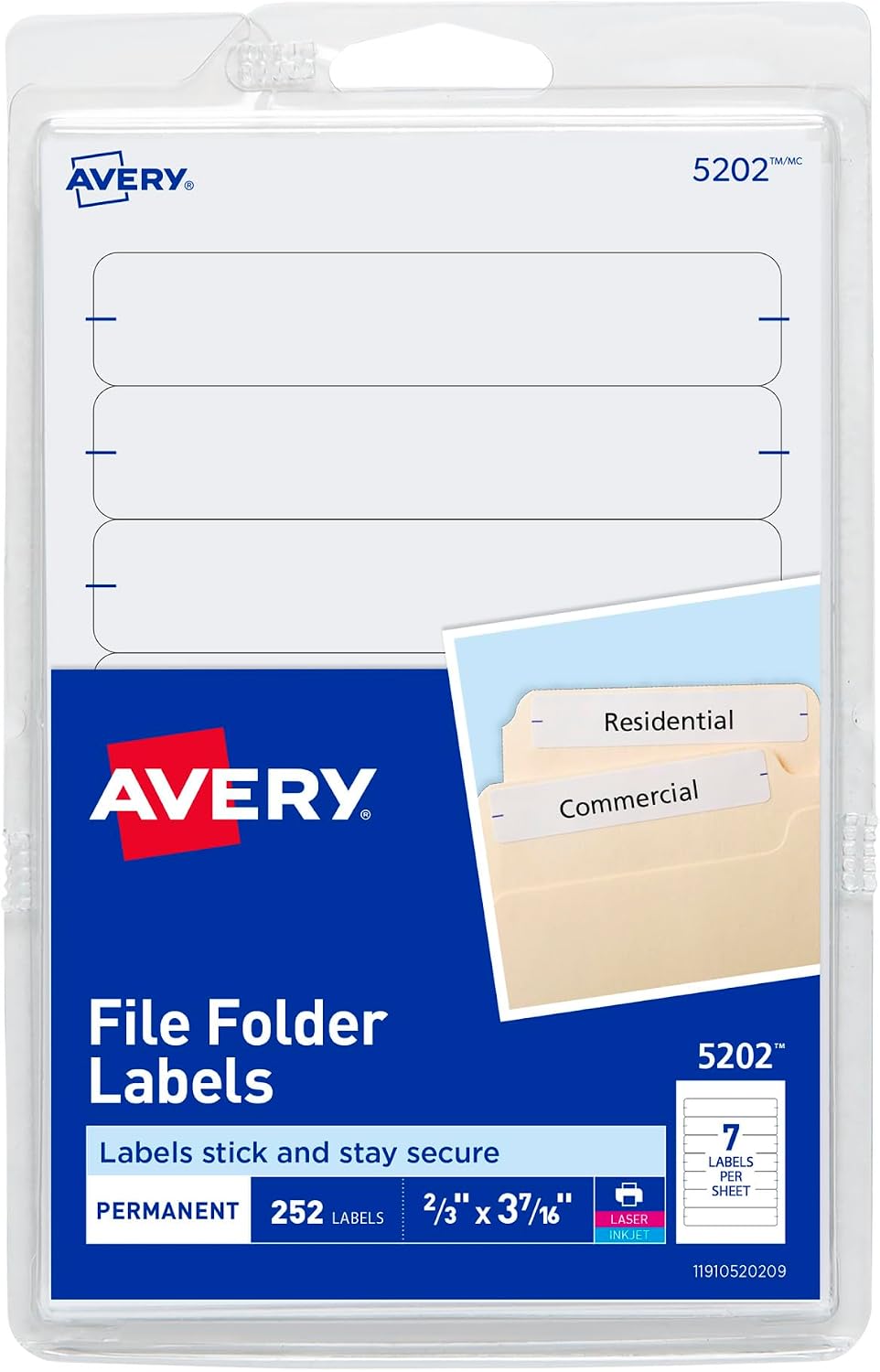 Printable White File Folder Labels