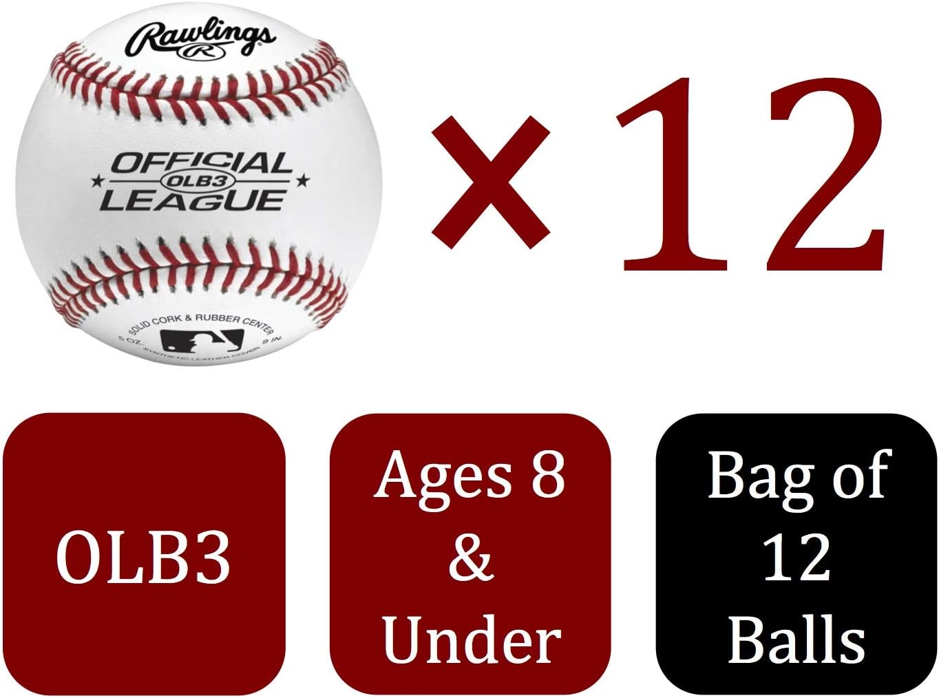 Official League Practice Baseballs – 12 Pack