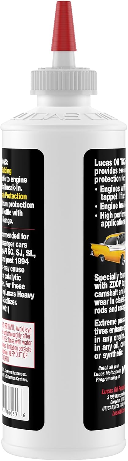 Engine Break-In Oil Additive with Zinc – 16 oz