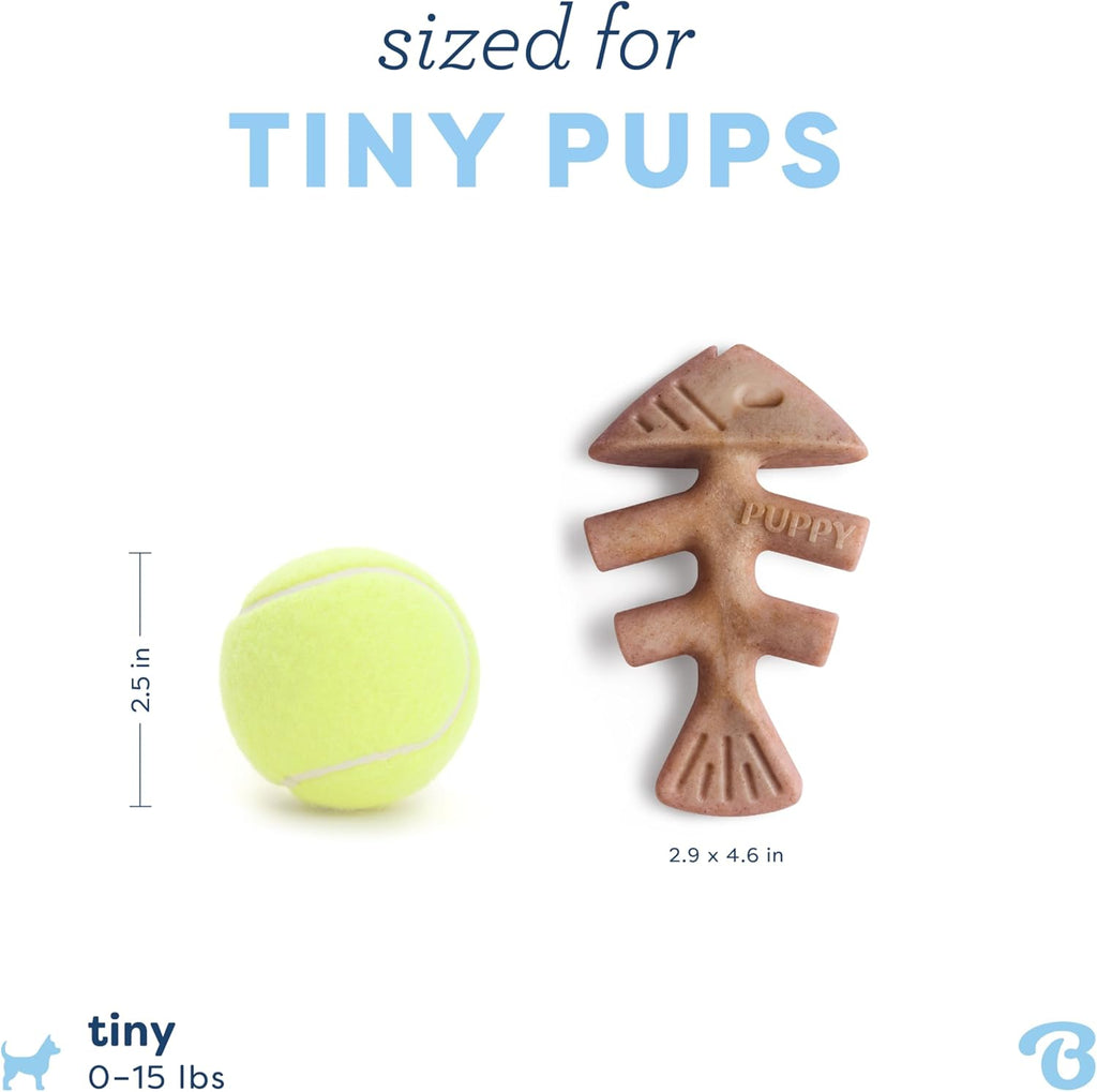 Puppy Fishbone Chew Toy for Gentle Chewers