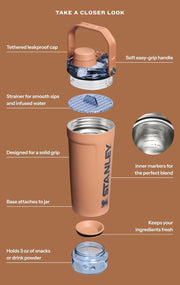 20 Oz Insulated Protein Shaker Bottle