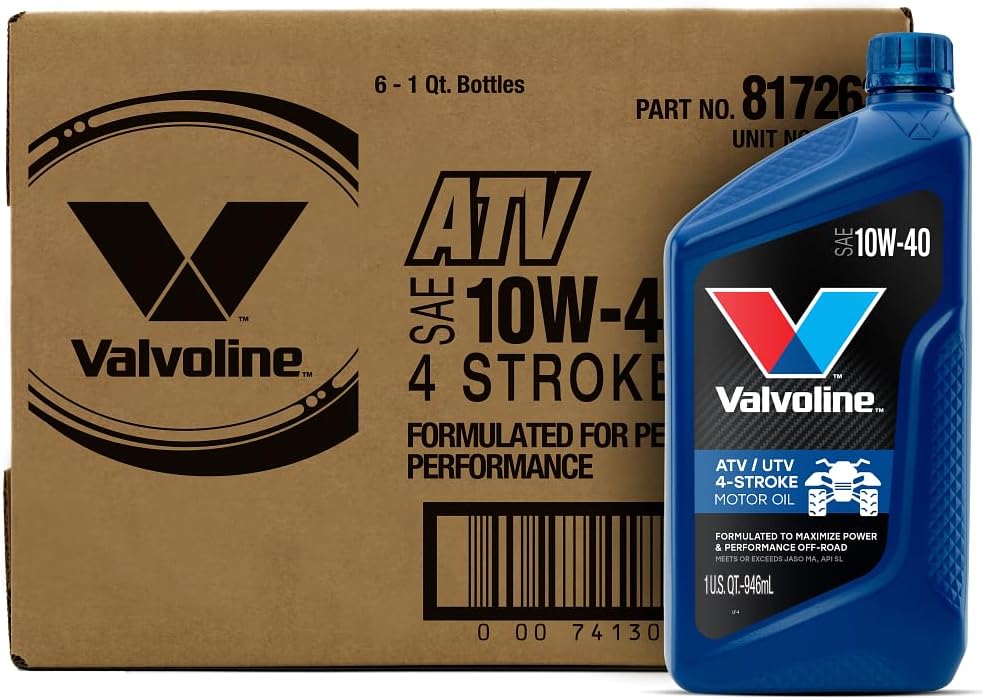 SAE 10W-40 4-Stroke ATV & UTV Motor Oil – 1 Quart, Case of 6