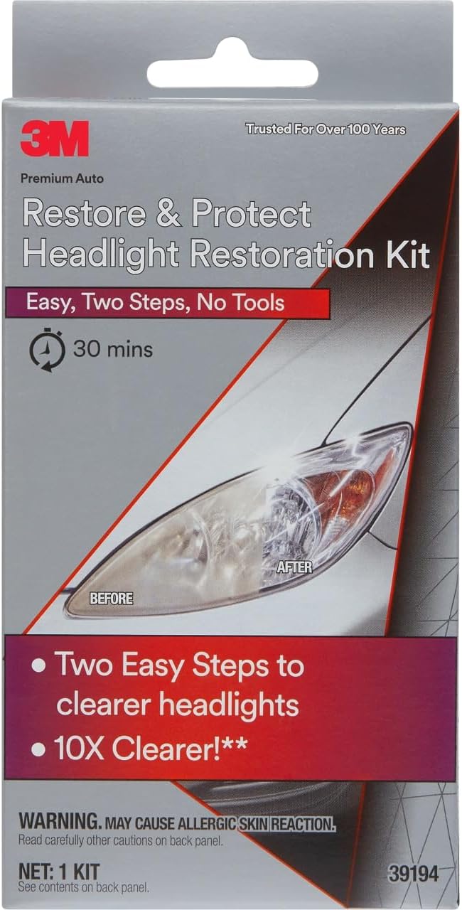 Auto Headlight Restoration & Protection Kit