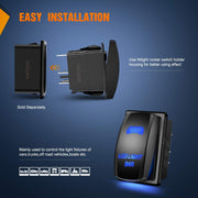 5-Pin Blue LED Rocker Switch with Jumper Wires