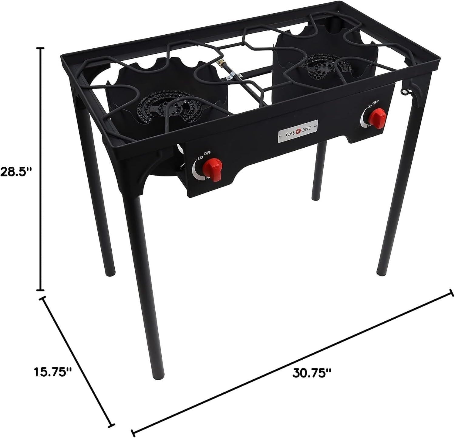 Double Burner Propane Camp Stove with Adjustable Regulator