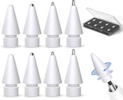 Mixed-Style Digital Stylus Replacement Tips with Case – 8 Pack