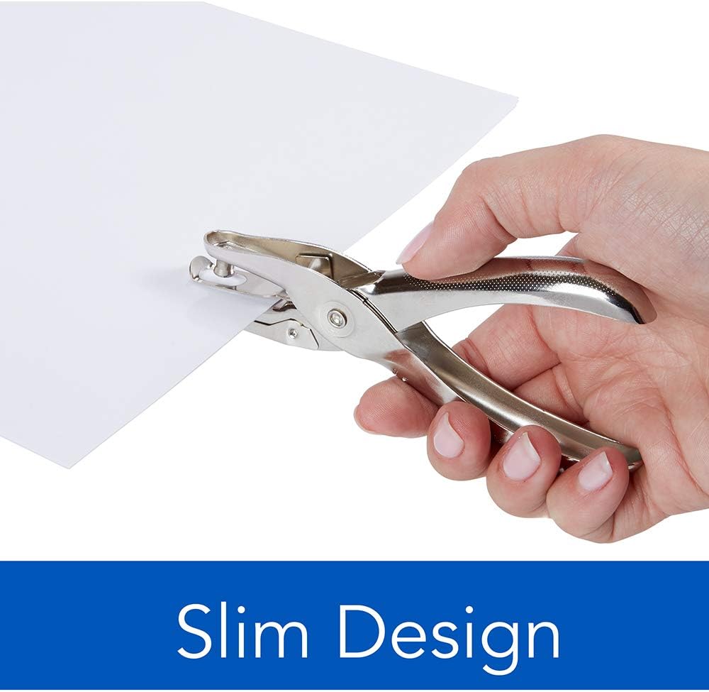 Chrome One-Hole Paper Punch – 5-Sheet Capacity