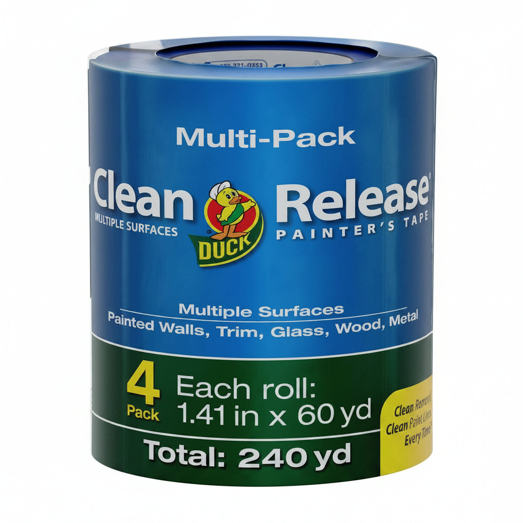 Duck Clean Release Blue Painter's Tape, 1.41" x 60 Yards, 4-Pack