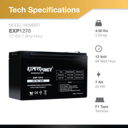 12V 7Ah Sealed Lead Acid Rechargeable Battery with F1 Terminals