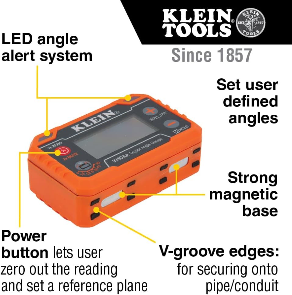 Klein Tools 935DAA Digital Angle Gauge with Angle Alert