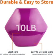 Amazon Basics Vinyl Coated Hex Dumbbell