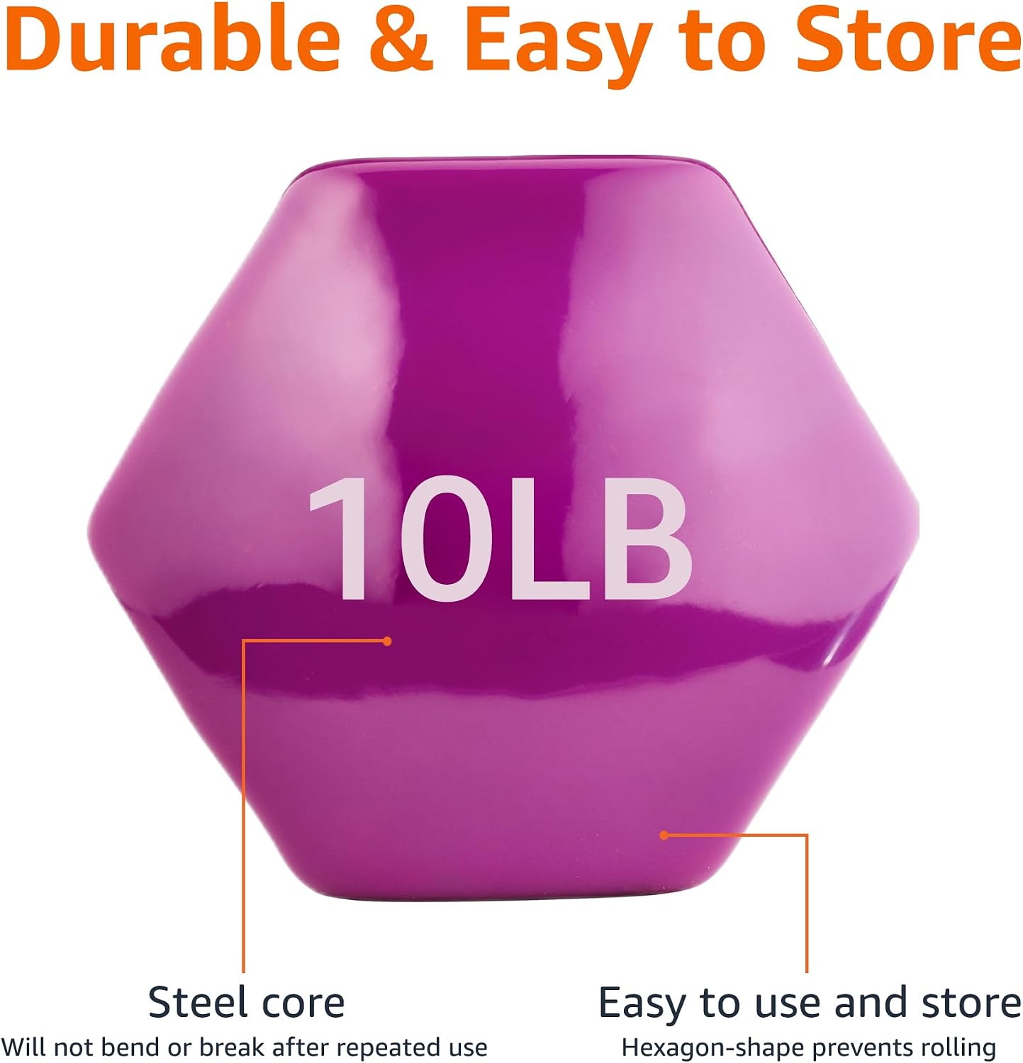 Amazon Basics Vinyl Coated Hex Dumbbell