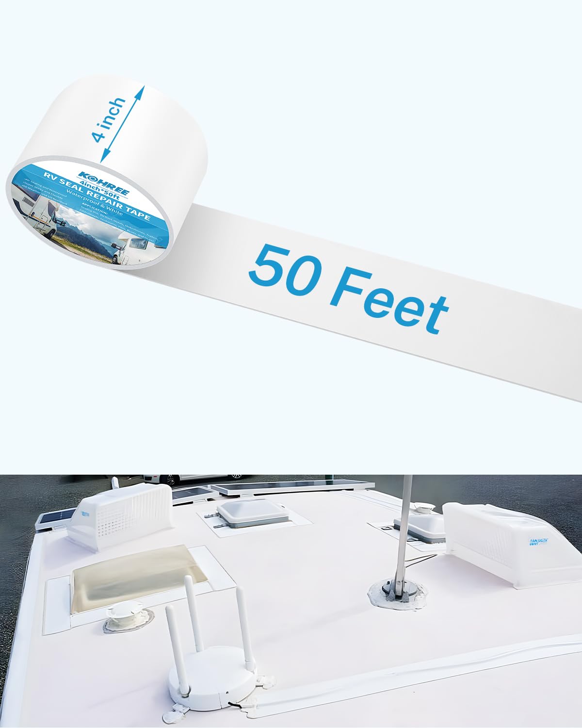4-Inch x 50-Foot Waterproof RV Roof Sealant Tape