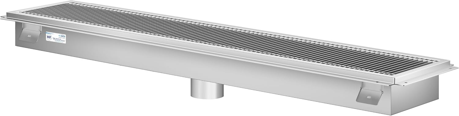 KoolMore 12" × 54" Stainless Steel Floor Trough Drain