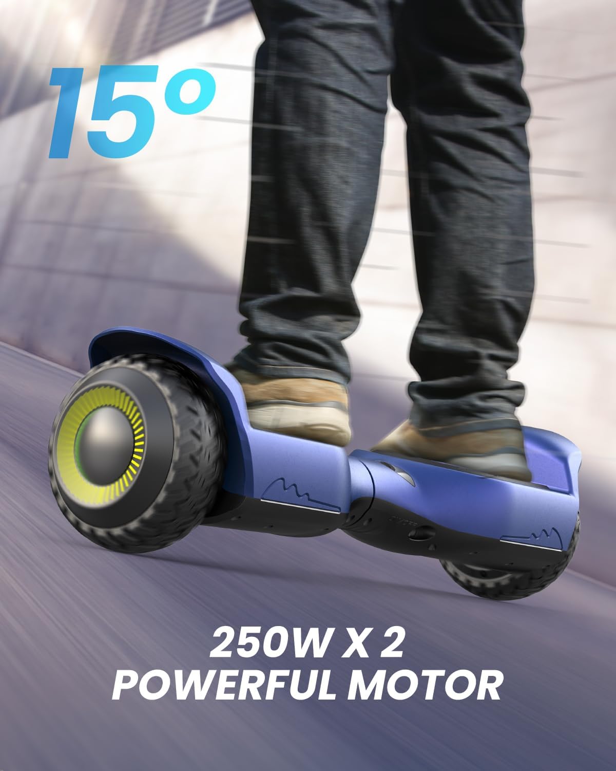 All-Terrain Self-Balancing Hoverboard with Bluetooth & LED Lights